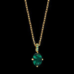 Collier emeralda – or jaune 9 carats et émeraudes synthétiques Collier emeralda – or jaune 9 carats et émeraudes synthétiques