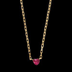 Collier enora  or jaune 9 carats avec rubis synthtique