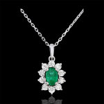Collier eternel edelweiss - marguerite illusion - meraude et diamants