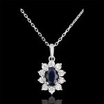 Collier eternel edelweiss - marguerite illusion - saphir et diamants - o