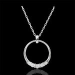 Collier eternita - 5 diamants - or blanc 9 carats