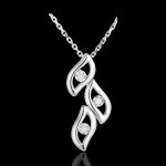 Collier flammes or blanc 18 carats et diamants