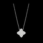 Collier fleur de diamant - or blanc 9 carats et diamants