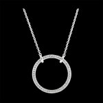 Collier fracheur - circ - or blanc 9 carats et diamants