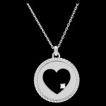 Collier fracheur - coeur absolu - or blanc 9 carats et diamants