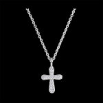 Collier fracheur - croix diamante - or blanc 18 carats et diamants