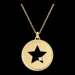 Collier fracheur - etoile absolue - or jaune 9 carats et diamants
