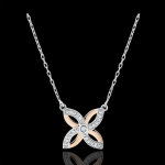 Collier fraicheur - lys d'eté - or blanc et or rose 9 carats Collier fraicheur - lys d'eté - or blanc et or rose 9 carats