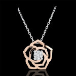 Collier eclosion - rose absolue - or blanc et or rose 18 carats