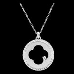 Collier fracheur - trfle absolu - or blanc 9 carats et diamants