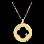 Collier fracheur - trfle absolu - or jaune 9 carats et diamants