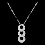 Collier fracheur - trio circulus - or blanc 9 carats