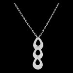 Collier fracheur - trio pira - or blanc 9 carats