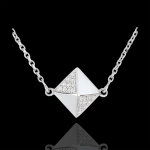 Collier gense - diamant brut or blanc 9 carats