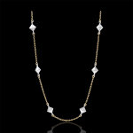 Collier gnse - diamants bruts - or blanc et or jaune 18 carats