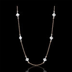 Collier gnse - diamants bruts - or blanc et or rose 9 carats