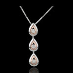 Collier goutte de ros�e variation - or blanc et or rose 18 carats