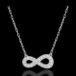 Collier infini - or blanc 9 carats et diamants
