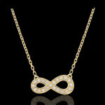 Collier infini - or jaune 9 carats et diamants