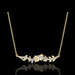 Collier jardin enchant - feuillage royal - or jaune 9 carats et diaman
