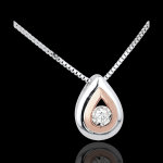 Collier une larme d'antilope - or blanc et or rose 18 carats et diamants