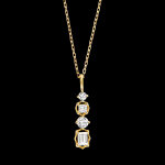 Collier lin�a � or jaune 9 carats et diamants synth�tiques