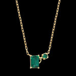 Collier liora – or jaune 9 carats, émeraudes synthétiques Collier liora – or jaune 9 carats, émeraudes synthétiques