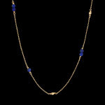 Collier marine  or jaune 9 carats et lapis - lazuli