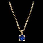 Collier oiseau de paradis - solitaire saphir - or jaune 18 carats