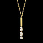 Collier ondine  or jaune 9 carats et diamants synthtiques