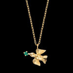 Collier paloma – or jaune 9 carats et émeraude synthétique Collier paloma – or jaune 9 carats et émeraude synthétique