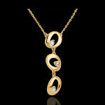 Collier pampilles or jaune 18 carats - 3 diamants Collier pampilles or jaune 18 carats - 3 diamants