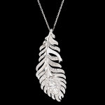 Collier panache - altesse - or blanc 18 carats et diamants synthtiques
