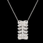 Collier panache - rvrence - or blanc 9 carats et diamants synthtiq