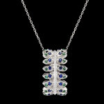 Collier panache - rvrence - or blanc 9 carats avec saphirs et mera