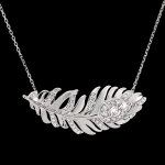 Collier panache - signature - or blanc 9 carats et diamants synthétique Collier panache - signature - or blanc 9 carats et diamants synthétique