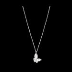 Collier papillon de minuit - or blanc 18 carats et diamants synth�tique