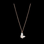 Collier papillon de minuit - or rose 9 carats et diamants synth�tiques