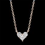 Collier prcieux secret - mini lovely - or rose 9 carats et diamants