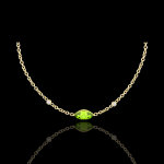 Collier regard d'orient - péridot et diamants - or jaune 9 carats Collier regard d'orient - péridot et diamants - or jaune 9 carats