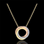 Collier saturne - 3 ors - diamants - trois ors 18 carats