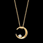 Collier sln  or jaune 9 carats et diamant synthtique