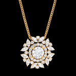 Collier solarys  or jaune 18 carats recycl et diamants de synthse