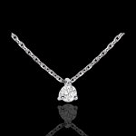 Collier solitaire or blanc 18 carats - 0. 16 carat