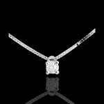Collier solitaire or blanc 18 carats - diamant 0. 07 carat