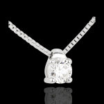 Collier solitaire or blanc 18 carats (tgm) - 0. 26 carat