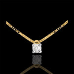 Collier solitaire or jaune 18 carats - 0. 07 carat