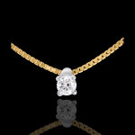 Collier solitaire or jaune 18 carats - 0. 11 carat