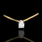 Collier solitaire or jaune 18 carats - 0. 16 carat