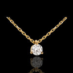 Collier solitaire or jaune 18 carats - 0. 205 carat